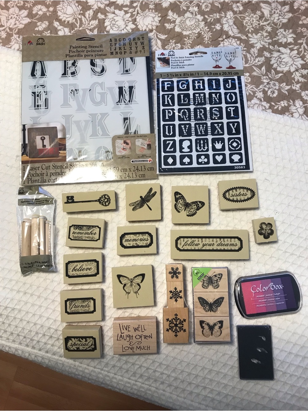 Recollections Home Design Stamps - Cream, Black, Pink, Purple